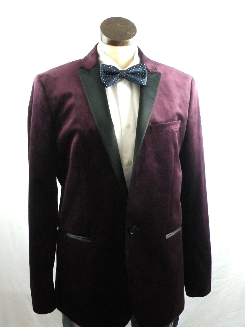 Express Men’s Slim Burgundy Velvet Tuxedo Blazer 40R